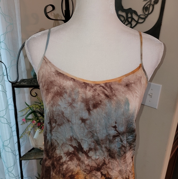 Entro Boho Tie Dye Fringe Tank Top Women's Size Large - Picture 5 of 11